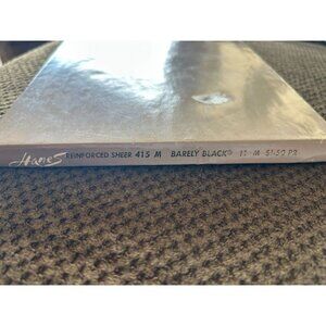 Vintage  NOS Hanes 415 Reinforced Sheer Stockings Size 11 M Barely Black RHT 15D